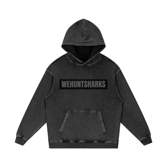 The Bar Snow Washed Cotton Hoodie (Black/Gray)