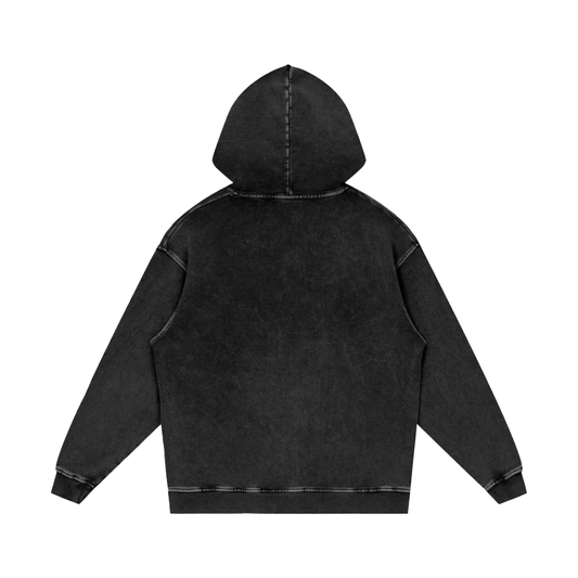 The Bar Snow Washed Cotton Hoodie (Black/Gray)